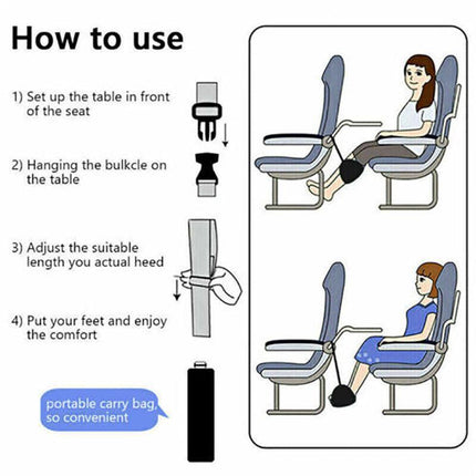 Travel Foot Rest Footrest Leg Pillow Airplane Flight Foam Cushion Sling Hammock.