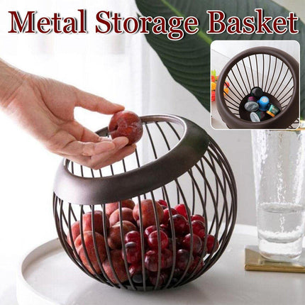Creative Iron Melon Fruit Basket Capsule Holder Coffee Rack Dried Fruit Storage.