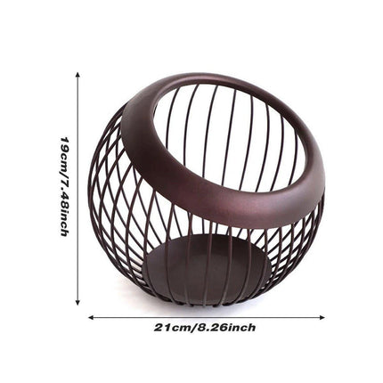 Creative Iron Melon Fruit Basket Capsule Holder Coffee Rack Dried Fruit Storage.