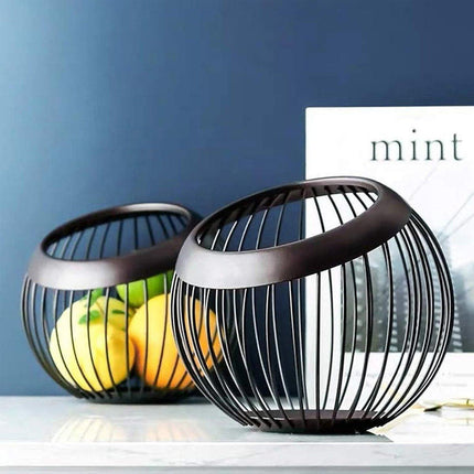 Creative Iron Melon Fruit Basket Capsule Holder Coffee Rack Dried Fruit Storage.