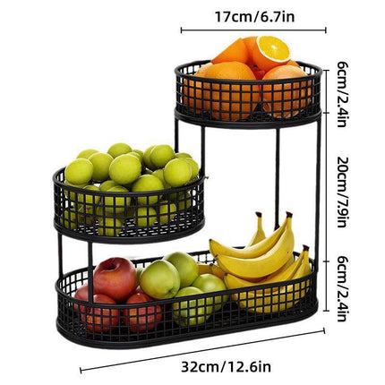Luxury Multi-Layer Fruit Basket Snack Storage Rack Living Room Coffee Table - Gold.