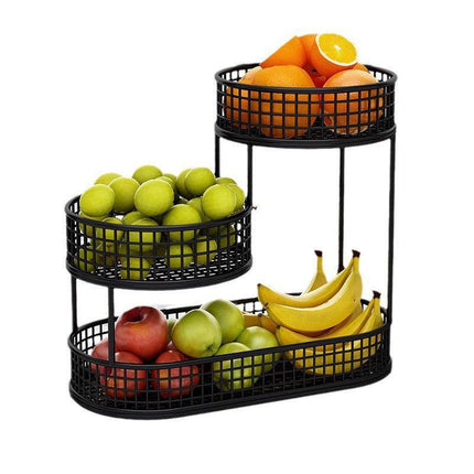 Luxury Multi-Layer Fruit Basket Snack Storage Rack Living Room Coffee Table - Gold.
