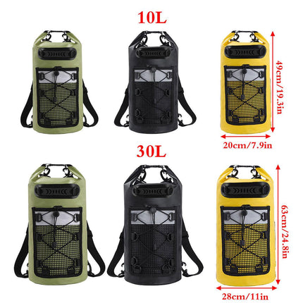Outdoor Waterproof Dry Bag Roll Top Sack Rafting Swimming Hiking Travel Gear - Green - 30L.
