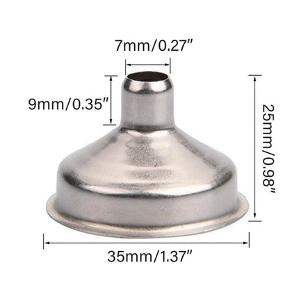 10 PCS Stainless Steel Small Funnel Set for Hip Flasks Camping Kitchen Use.