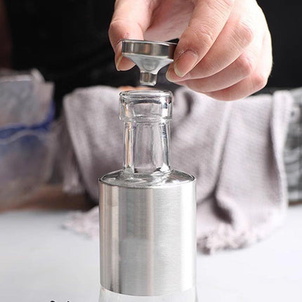10 PCS Stainless Steel Small Funnel Set for Hip Flasks Camping Kitchen Use.