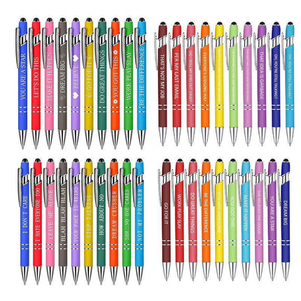 Funny Pens Swear Word Pen Set Black Ink Writing Pen Funny Office Diary Gift - Set C.