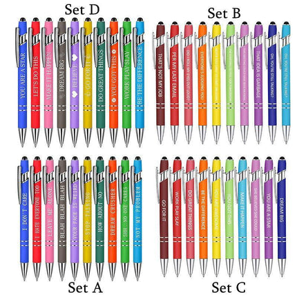 Funny Pens Swear Word Pen Set Black Ink Writing Pen Funny Office Diary Gift - Set C.