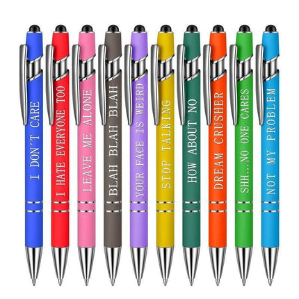 Funny Pens Swear Word Pen Set Black Ink Writing Pen Funny Office Diary Gift - Set C.