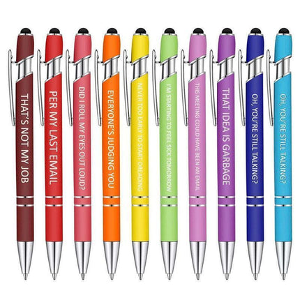 Funny Pens Swear Word Pen Set Black Ink Writing Pen Funny Office Diary Gift - Set C.