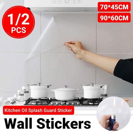 Kitchen Oil Splash Guard Wall Foil Protector Stove Cover Removable Baffle Screen - 70x45cm *1.