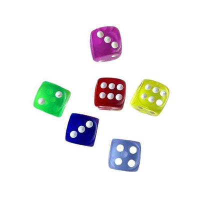 12-48PCS 6 Sided Games Dice Transparent Coloured Game Play Toy Bulk Board Game - 12PCS.