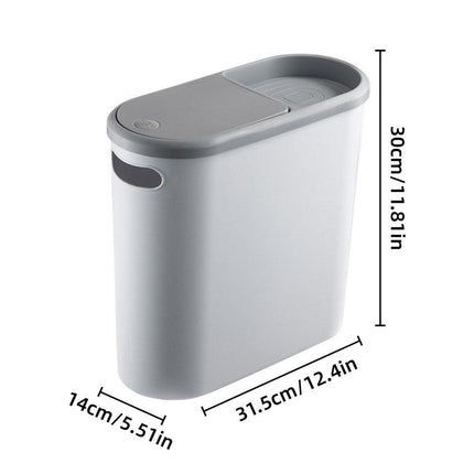 Simple Garbage Can with Lid Household Clamped Plastic Bucket Flip Lid Kitchen.