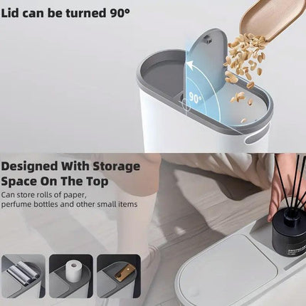 Simple Garbage Can with Lid Household Clamped Plastic Bucket Flip Lid Kitchen.