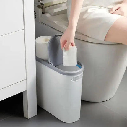 Simple Garbage Can with Lid Household Clamped Plastic Bucket Flip Lid Kitchen.