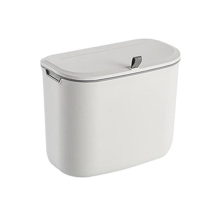 Wall Mounted Hanging Wastebasket with Sliding Lid for Kitchen and Bathroom Use - 9L.
