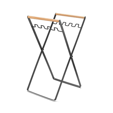 Outdoor Portable Wooden Folding Garbage Rack Picnic Barbecue Plastic Bag Holder.