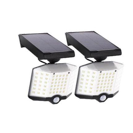 66 LED Solar Motion Sensor Light Outdoor Wall Security Lamp with 3 Heads.