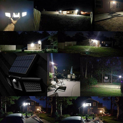 66 LED Solar Motion Sensor Light Outdoor Wall Security Lamp with 3 Heads.