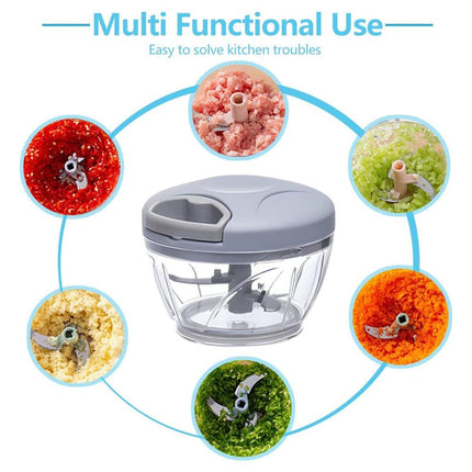 500ml Manual Meat Mincer Garlic Chopper Rotate Garlic Press Crusher Vegetable - Blue.