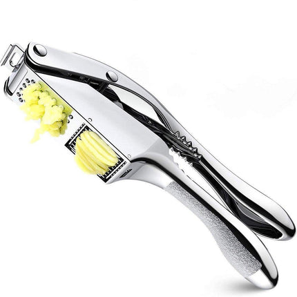 Multifunctional Garlic Press Aluminum Alloy Two-in-One Garlic Cutter Masher Tool.