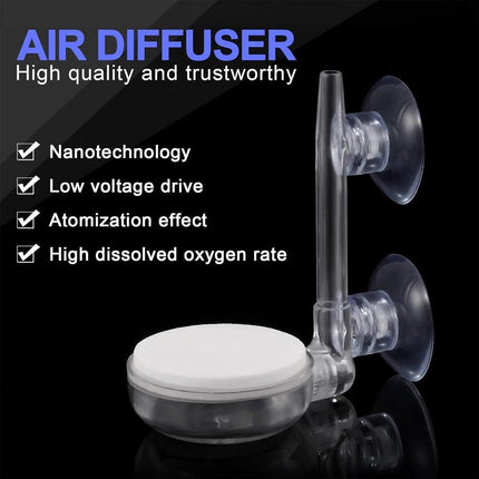 Quiet Bubble Stone Aerator Head Fish Tank Oxygen Pump Nano Air Disc Atomizer - Diameter 60MM.