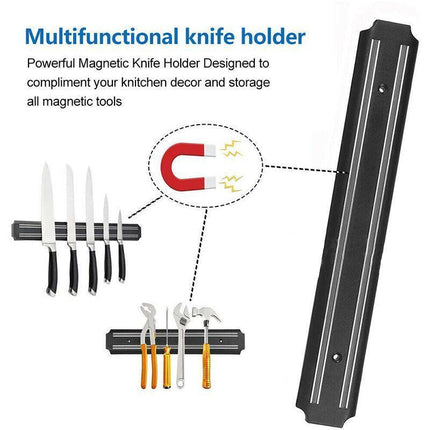 2X Magnetic Knife Rack Magnet Wall Mount Holder Strip Utensil Shelf Kitchen Tool.