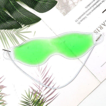 Green Relaxing Gel Eye Mask Cold Pack Warm Hot Heat Ice Cool Pad Puffiness Headache - 2PCS.