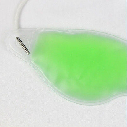 Green Relaxing Gel Eye Mask Cold Pack Warm Hot Heat Ice Cool Pad Puffiness Headache - 2PCS.
