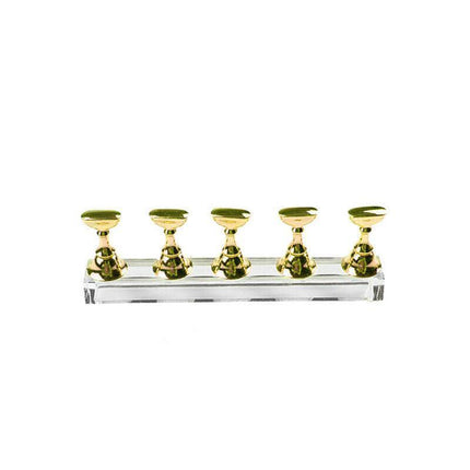 Acrylic Nail Display Stand with Snap On Tips Holders for Practice and Display - Black.