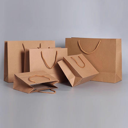 25pcs Paper Gift Bags Handbag Kraft Paper BagsParty Favors Wedding Packaging - 17x24x10cm.
