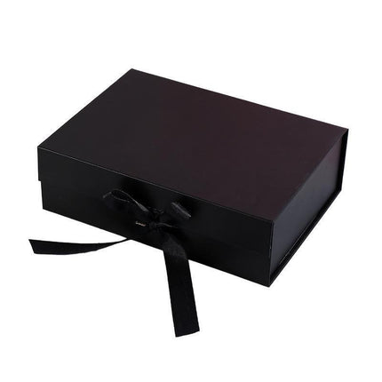 Elegant Ribbon Flip Folding Gift Boxes Multiple Colors High-Quality Cardboard - Orange.