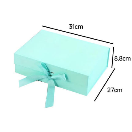 Elegant Ribbon Flip Folding Gift Boxes Multiple Colors High-Quality Cardboard - White.