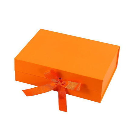 Elegant Ribbon Flip Folding Gift Boxes Multiple Colors High-Quality Cardboard - White.