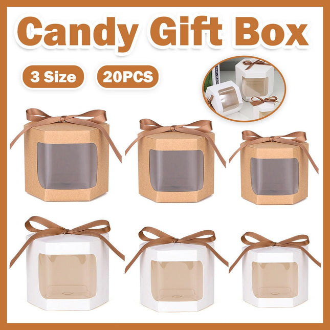 20PCS Small Gift Box Candy Storage Box Party Favor Treat Packaging Recyclable - Kraft-L.