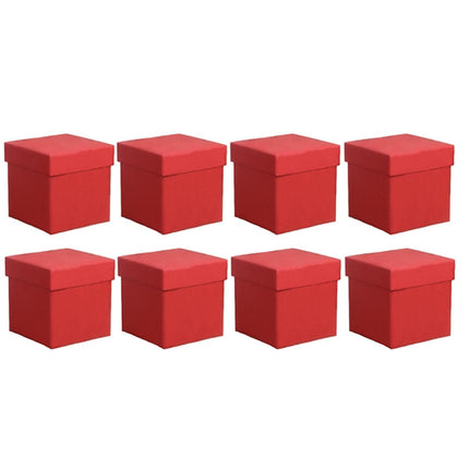 Square Gift Boxes 8pcs Empty Packaging Boxes for Favour Party Wedding Storage - Black-12x12cm.