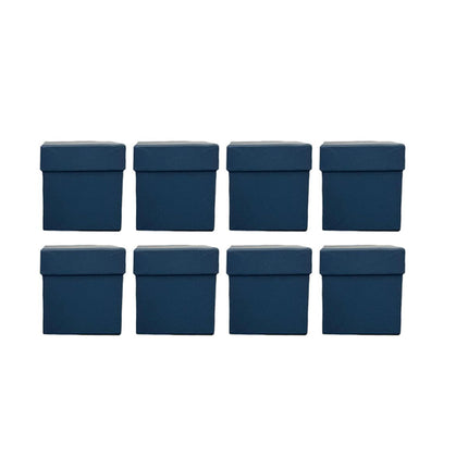 Square Gift Boxes 8pcs Empty Packaging Boxes for Favour Party Wedding Storage - Black-12x12cm.