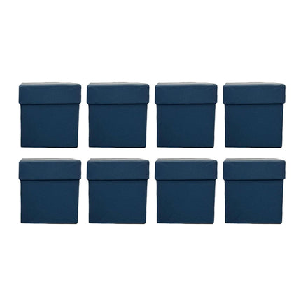 Square Gift Boxes 8pcs Empty Packaging Boxes for Favour Party Wedding Storage - Black-12x12cm.