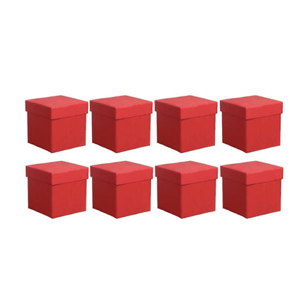 Square Gift Boxes 8pcs Empty Packaging Boxes for Favour Party Wedding Storage - Black-20x16.5cm.