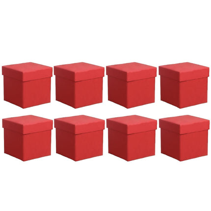 Square Gift Boxes 8pcs Empty Packaging Boxes for Favour Party Wedding Storage - Black-20x16.5cm.