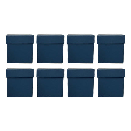 Square Gift Boxes 8pcs Empty Packaging Boxes for Favour Party Wedding Storage - Black-20x16.5cm.
