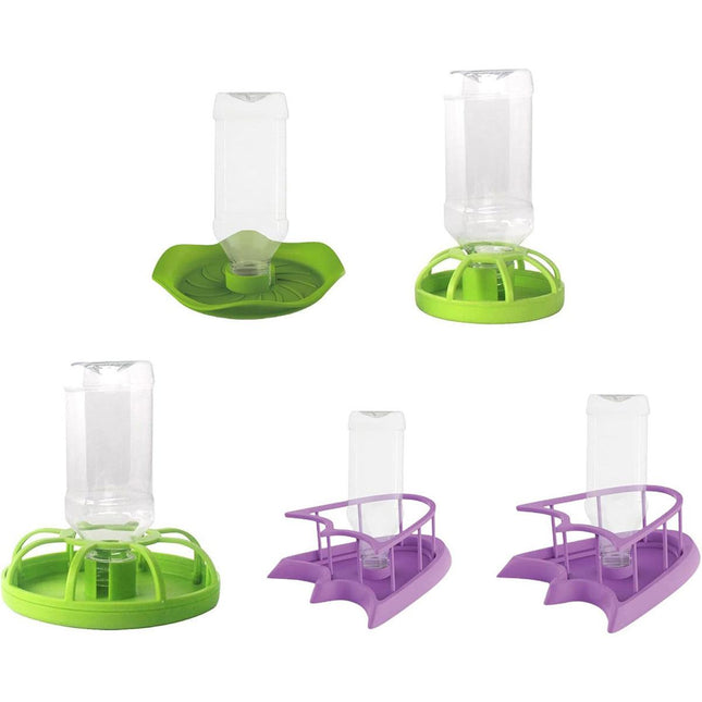 Reptile Water Bowl with Bottle for Lizard Gecko Snake Inverted Bottle Dispenser - Purple Platform L.