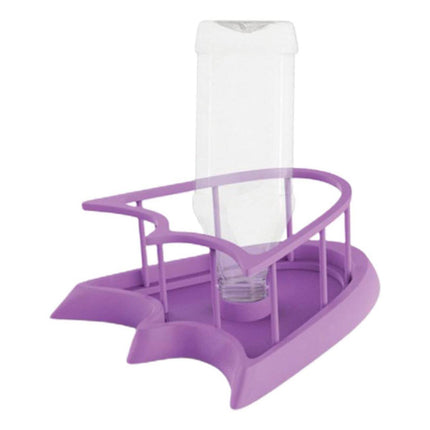 Reptile Water Bowl with Bottle for Lizard Gecko Snake Inverted Bottle Dispenser - Purple Platform L.