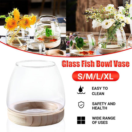 Japanese Style Small Glass Vases Fish Tank for Elegant Home Decor - S.