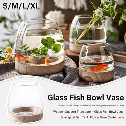 Japanese Style Small Glass Vases Fish Tank for Elegant Home Decor - S.
