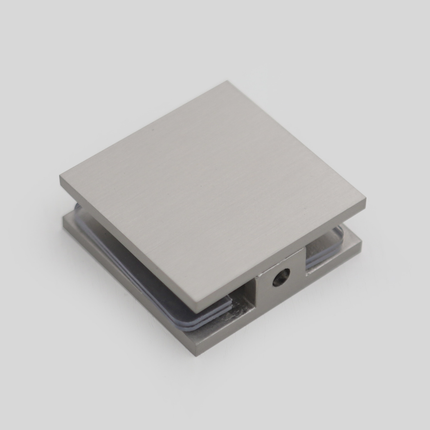 Shower Glass Clip Single Hole Square Bracket Partition Bathroom Accessories - Chrome.
