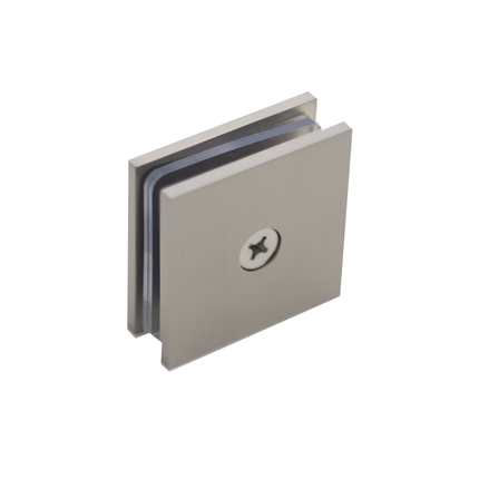 Shower Glass Clip Single Hole Square Bracket Partition Bathroom Accessories - Chrome.