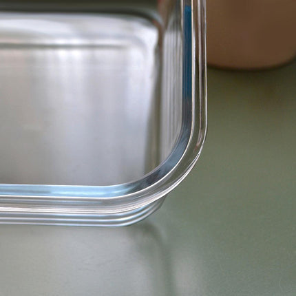 Glass Food Storage Container 1040ml Lunch Bento Box with Lid for Kitchen Prep.