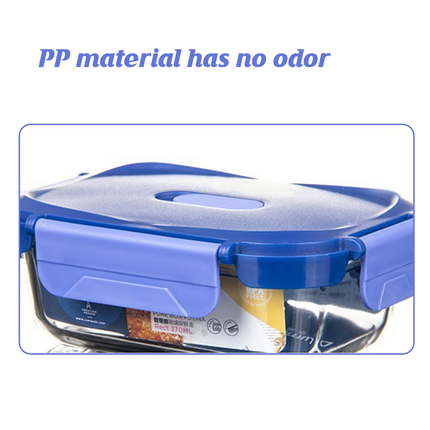 Glass Food Storage Container 1040ml Lunch Bento Box with Lid for Kitchen Prep.