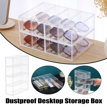Stackable Acrylic Glasses Sunglasses Display Box Four Layer Drawer Storage.