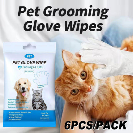 Cat Dog Cleaning Gloves Wipes Fur Disposable Face Washing Grooming.
